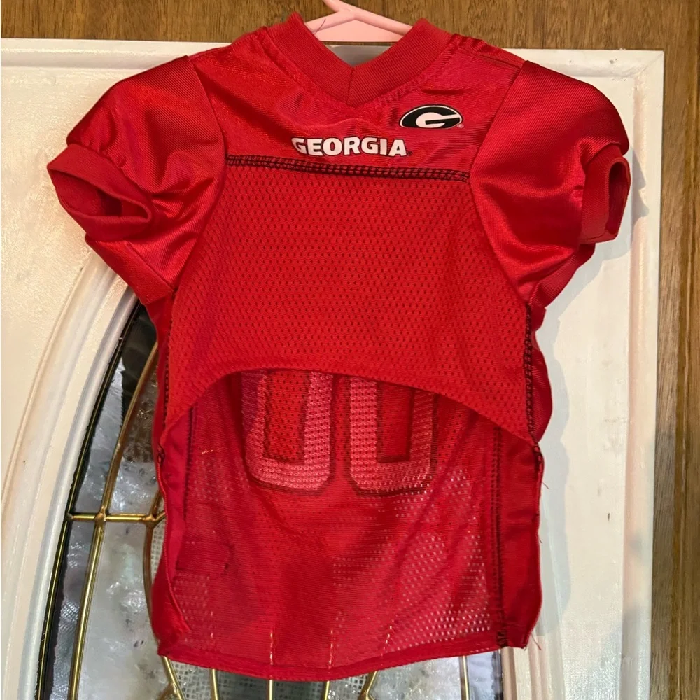 Pets First Red Bulldogs UGA Football Jersey with White Number